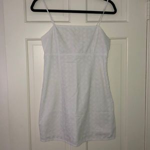 Garage Embroidered Tight White Dress